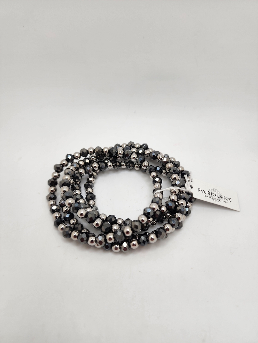 Park Lane Denali Hematite and Silver Multi-Strand Beaded Stretch Bracelet